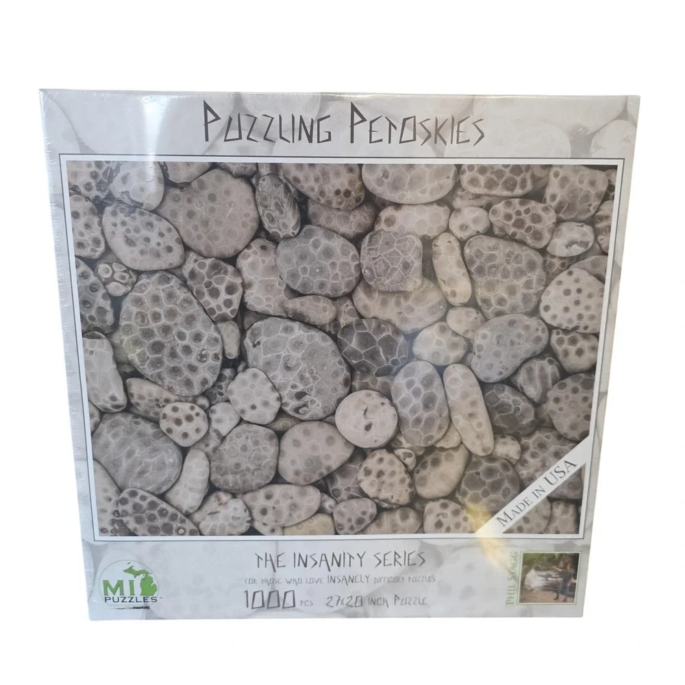 MI Puzzles Puzzling Petoskies 1000 Piece Puzzle Insanity Series Gray Stones USA